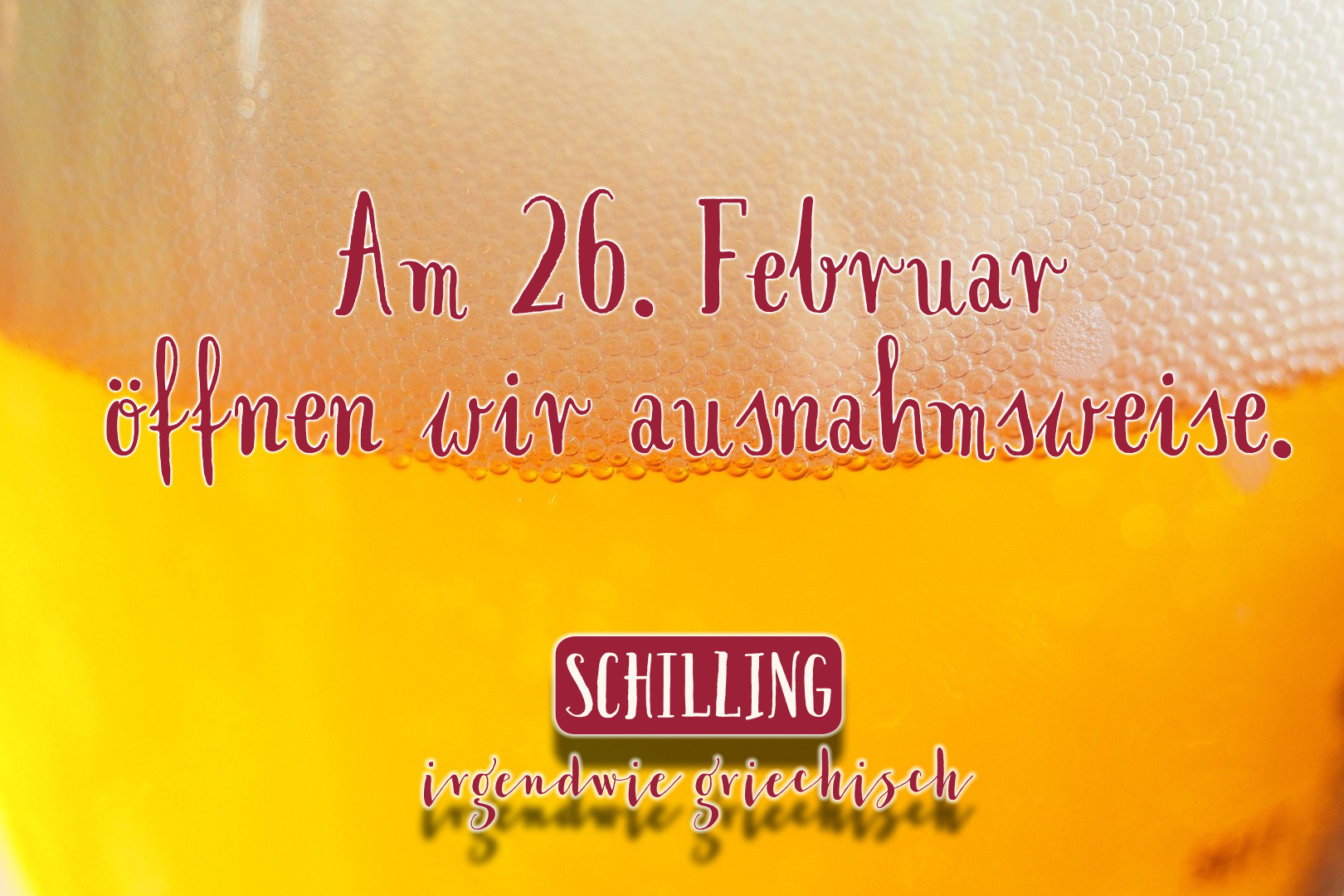 Schilling! Montagsausnahme!